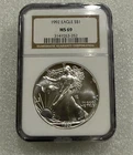 1992 Silver Eagle NGC MS69 Brown  Label ~ NO SPOTS ~ PRISTINE   (252)
