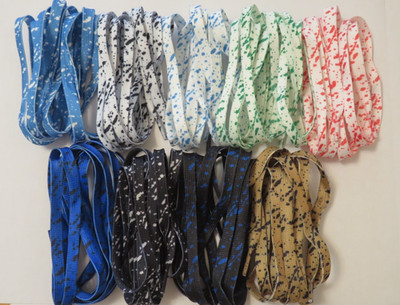 FLAT with Colorful Print Quality Athletic SHOE LACES Sneaker Boot Shoe Strings