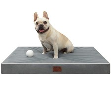 Orthopedic Dog Bed Mat - Large, Thick Egg Crate Foam, Washable Cover, Non-Slip