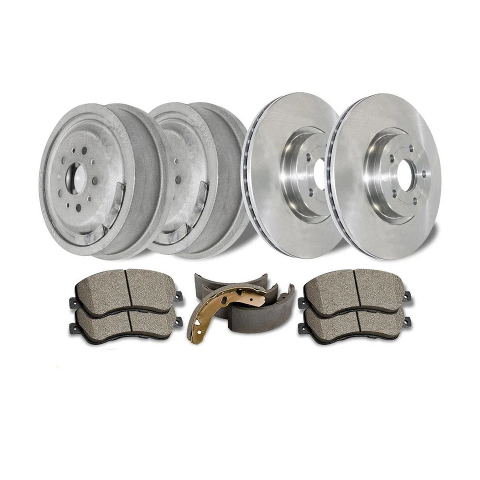 Rotores de freno de disco + pastillas de cerámica y tambores de freno + zapatos para Chevrolet Aveo 2004 PS12 Foto 2 de 4