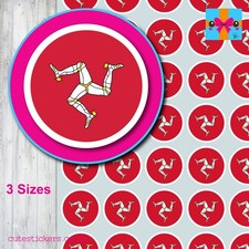ROUND Isle of Man Flag Stickers 3 Sizes Small Sticker Event Project Diary