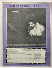 1970 Jimi Hendrix Band Of Gypsies Rolling Stone Mag Subscription Form Print Ad