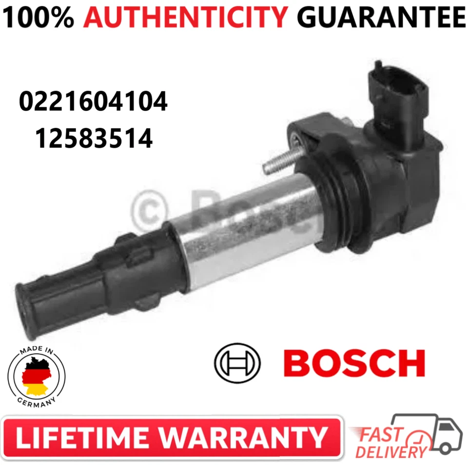 Bobina de encendido Bosch X1 OEM 2004-2009 para Cadillac, Saab, Buick V6, 0221604104 Foto 2 de 4