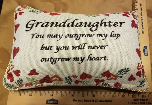 Granddaughter You May Outgrow My Lap Tapestry Throw Pillow Home Decor 12" x 8" - Picture 2 of 2