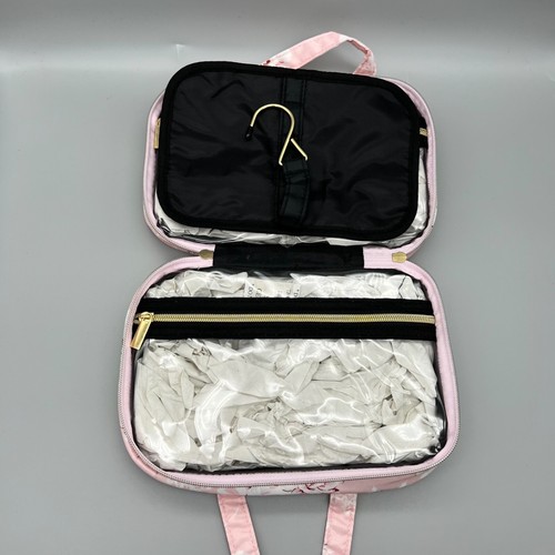 Yumi Kim Pink Floral Hanging Toiletry Bag Train Case Makeup Travel Organization - Picture 7 of 11