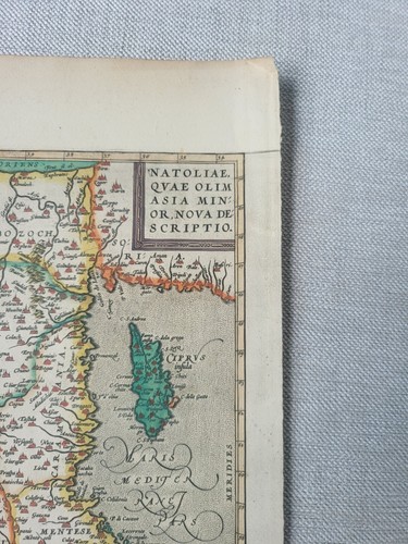 "Natoliae Quae Olim Asia Minor Nova De Scripto" Asia Minor Map ca 1595 Ortelius - Picture 3 of 9