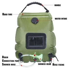 20L Water Bags Camping Shower bag Solar Heating Portable Bath Equipment Outdoor