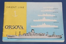 P&O ORIENT LINE RMS ORSOVA UNUSUAL PROMOTIONAL BROCHURE MID CENTURY C-1950'S
