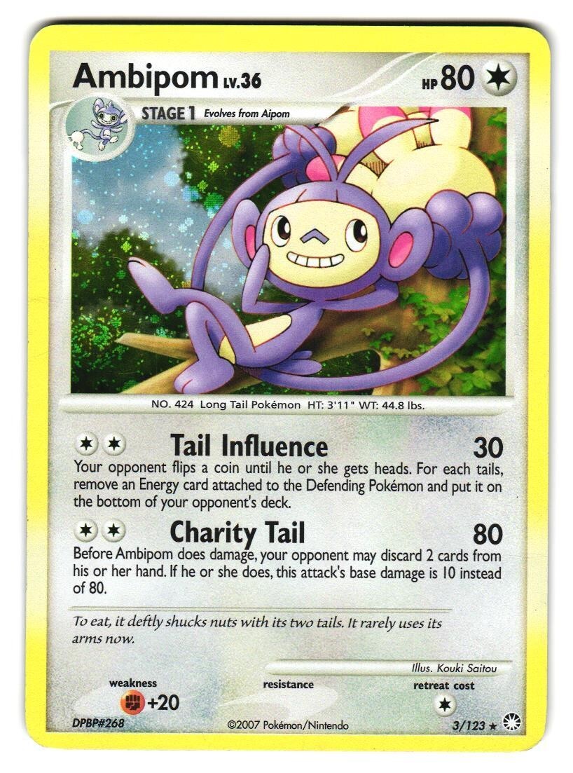 Pokémon Ambipom #3/123 Mysterious Treasures Rare Holo LP