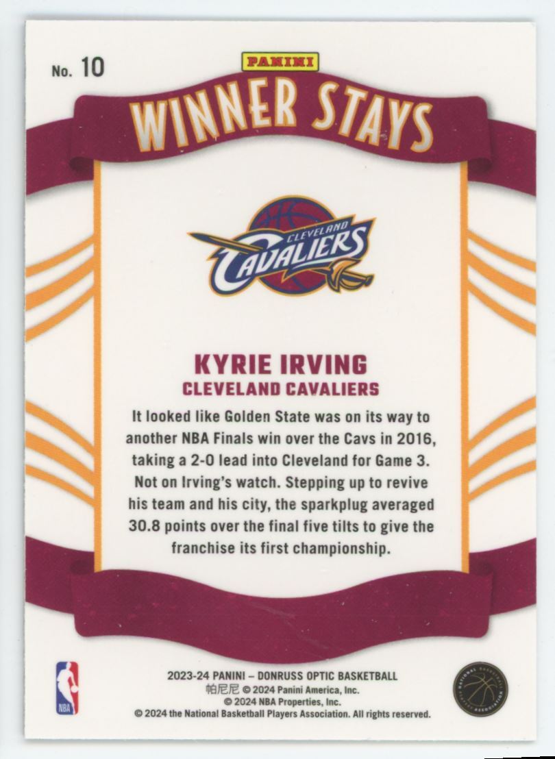 2024-25 Donruss Optic Winner Stays Kyrie Irving Cleveland