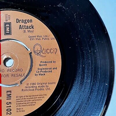 RARE 45 RPM DEMO: Queen, Another One Bites the Dust / Dragon Rock EMI (FH)