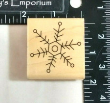 CTMH Co. Snowflake Rubber Stamp Christmas Winter Wood Mount 1-3/4" x 1-7/8"