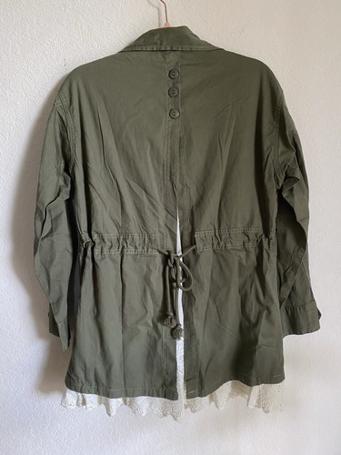ANTHROPOLOGIE TINY CHARLIE EYELET UTILITY GORPCORE CABIN JACKET MOSS GREEN S NEW - Picture 11 of 15