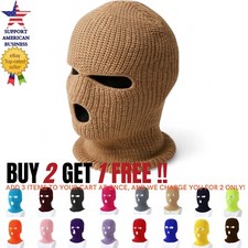 Beanie Hat Winter Ski Mask 3 Hole Knitted Skull Balaclava Men Outdoor Sports Cap