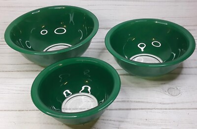Pyrex Mixing Bowls Forest Green GlassSet of 3 Nesting 322 323 325