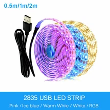 5V USB LED Strip Light 1M 2M Pink /blue / Warm White / White / RGB 2835 TV light