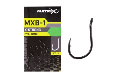 Fox Matrix MXB-1 X-Strong Eyed Hook Barbed Hooks Tip Hooks Fishing Hooks