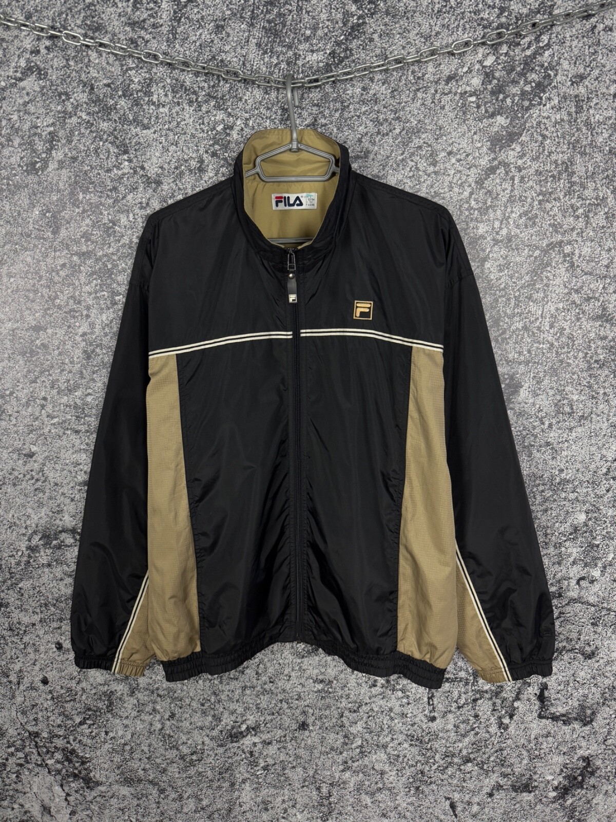 Giacca a vento uomo Fila vintage nylon full zip streetwear taglia L large