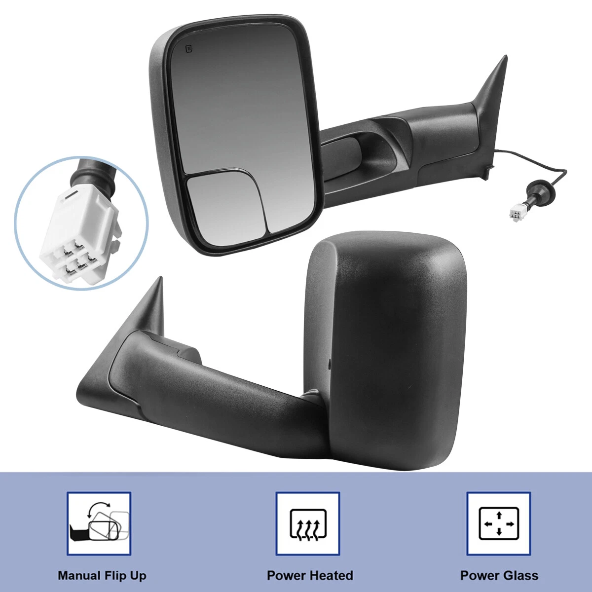 Pair Power Heated Tow Mirrors For 1998-2001 Dodge Ram 1500 2500 3500
Opens in a new window or tab