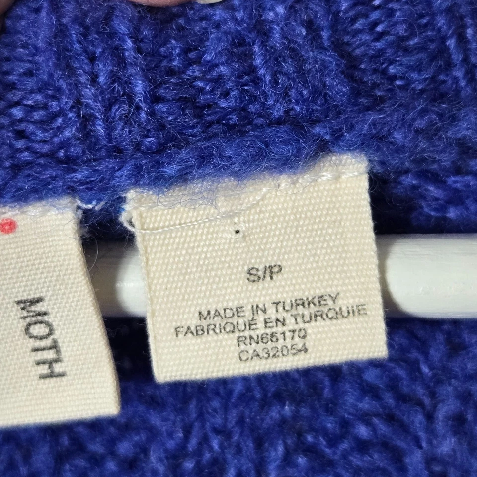 Cárdigan suéter largo tejido acanalado azul talla S Athropologie Moth de gran tamaño Foto 3 de 4