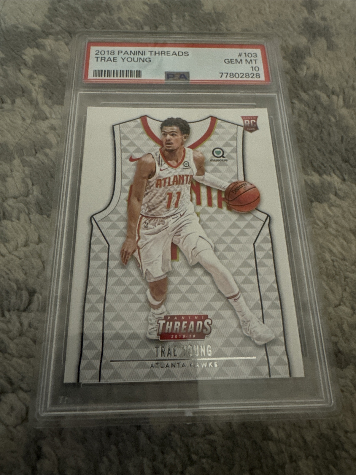 2018 Panini Threads Trae Young Rookie PSA 10 Gem Mint #103