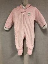 Infant 6-9 Months  Carter’s Pink 1 Pc Snow Suit Pram Bunting -GUC