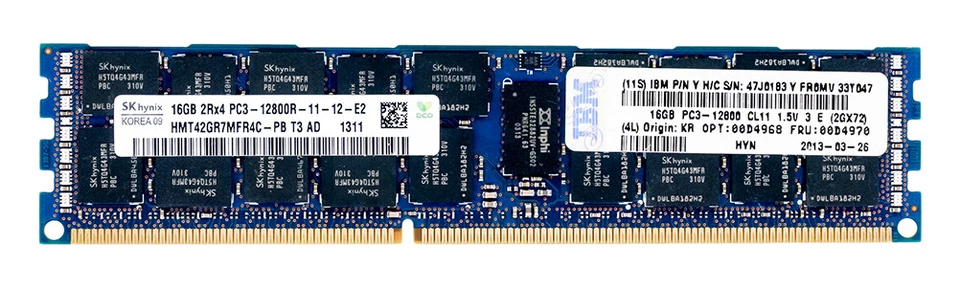 RAM IBM 00D4970 HMT42GR7MFR4C-PB 16GB DDR3-1600MHz Reg ECC CL11 - Photo 2/2