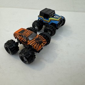 Pair Of Micro Machines Blue Car With 9 Orange Bengal Stripe Car 308 Fast Ship