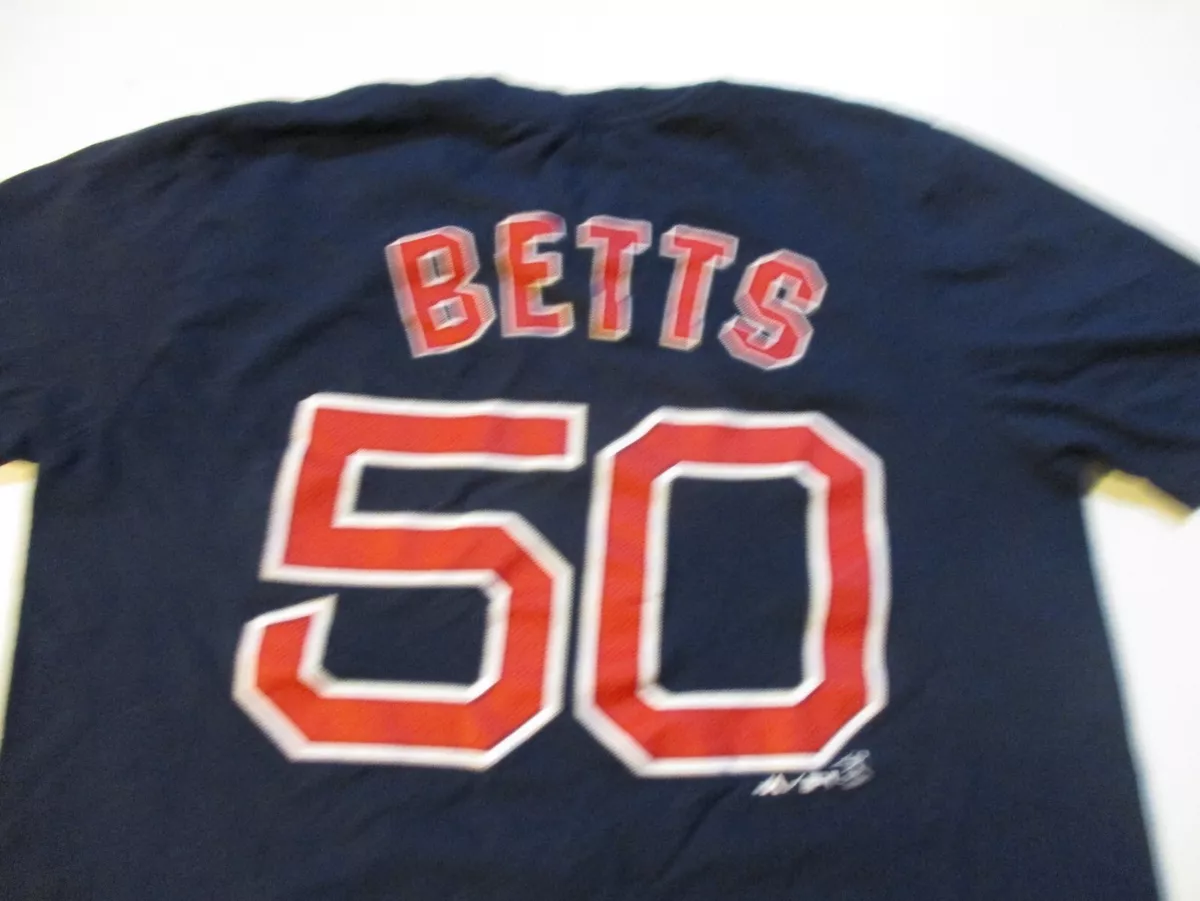 BOSTON RED SOX MOOKIE BETTS #50 MAJEST BRAND JERSEY T-SHIRT YOUTH LG LA  DODGERS