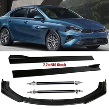 Front Bumper Lip Splitter Spoiler Strut Rods For Kia Forte Soul Optima Glossy