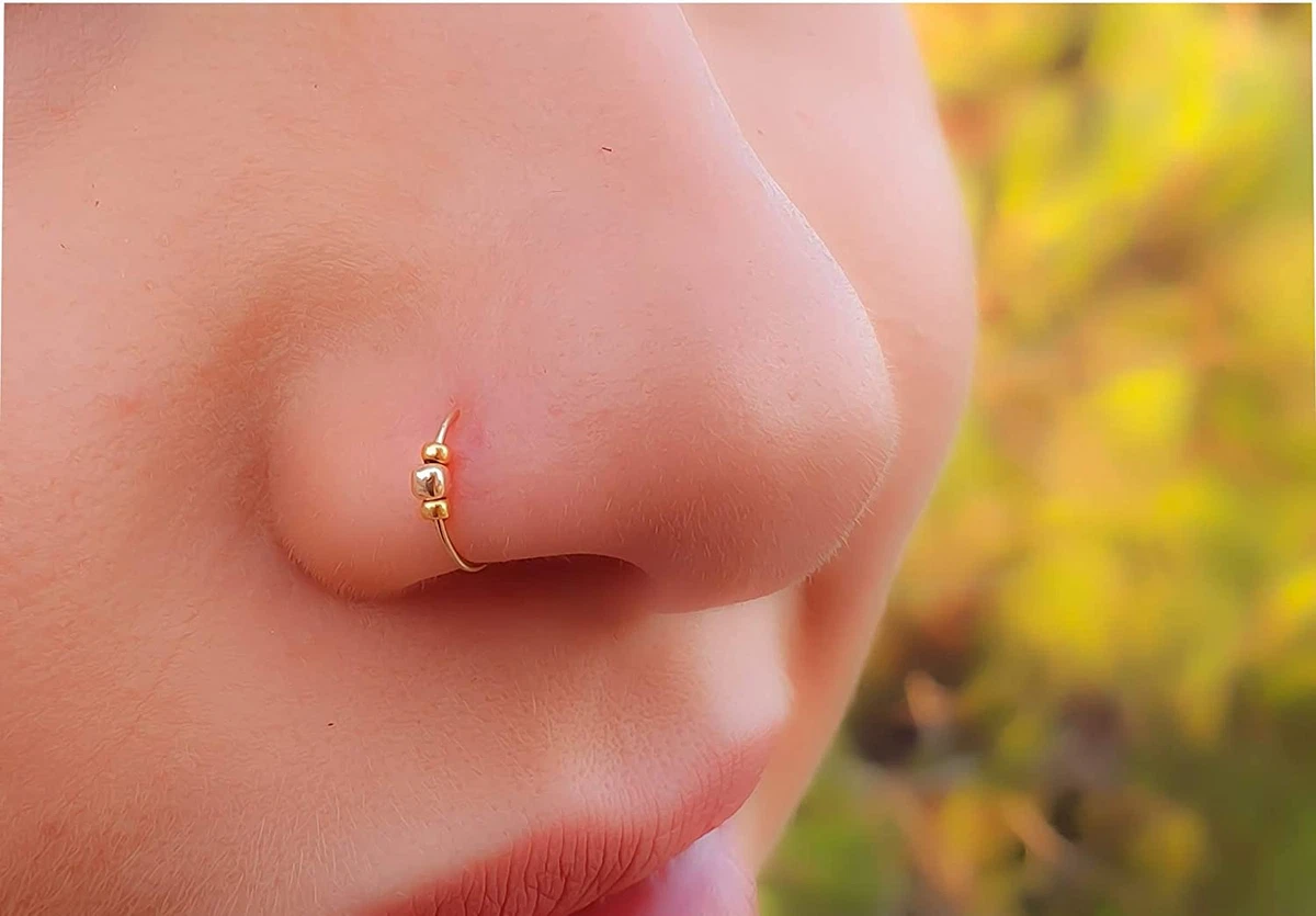 Sterling Silver Nose Ring With Pink Opal Tiny 24G Nose - Etsy | Opal nose  ring, Nose piercing ring, Silver nose ring