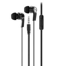 Laser Black Wired In-Ear Headphones 3.5mm AUX with Mic  Control
