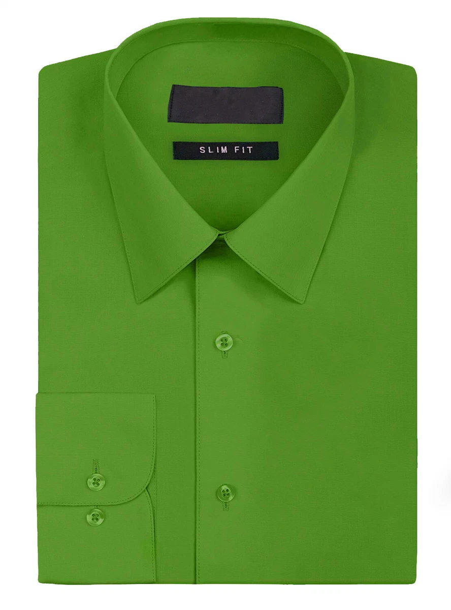 Green Slim Button-Down Dress Shirts for Men for sale | eBay