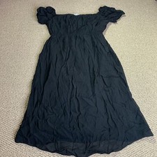 Mimi Maternity Dress Womens Medium Black Short Sleeves Square Neck Lined