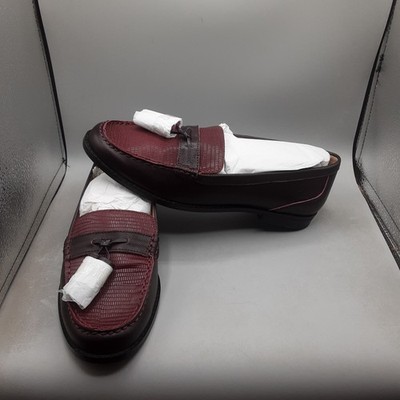 NYDJ Ariel Loafers Women's 8.5M Red Wine Leather Tassel 3