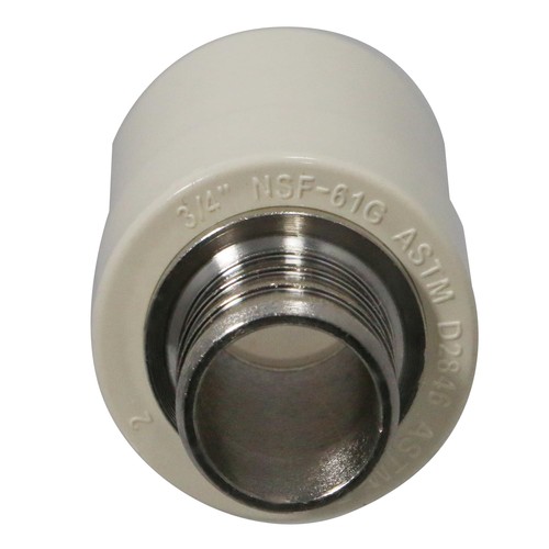 2 PCS 3/4 Inch PEX x 3/4 Inch CPVC Coupling Brass PEXB Crimp Adapter Fitting