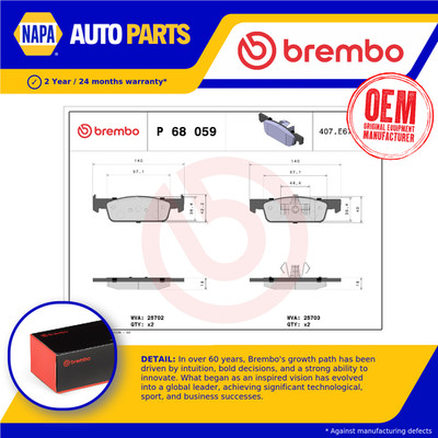Brake Pads Set fits DACIA SANDERO Mk2 1.2 Front 12 to 15 Brembo 410605612R New