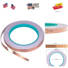 Copper Foil Tape with Double-Sided Conductive 1/4inch X 21.8yards- EMI Shield...