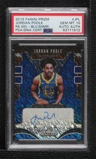 2019-20 Prizm Rookie Signatures FOTL Blue Shimmer Jordan Poole PSA 10 Auto 11oq