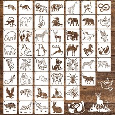 50 PCS Animal Painting Stencils Reusable Animal Stencils for Painting on Wood Ro