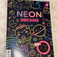 Kaleidoscope Coloring Neon Dreams Brand New Coloring Book With 50 Stickers New
