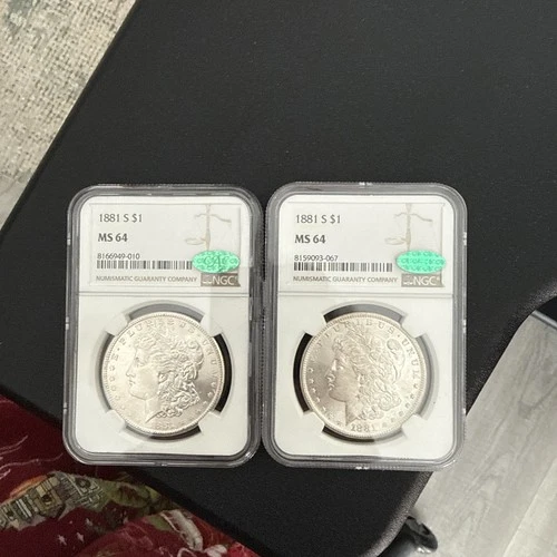2 Pack!!!! 1881-S NGC/CAC MS64 Morgan Silver Dollar