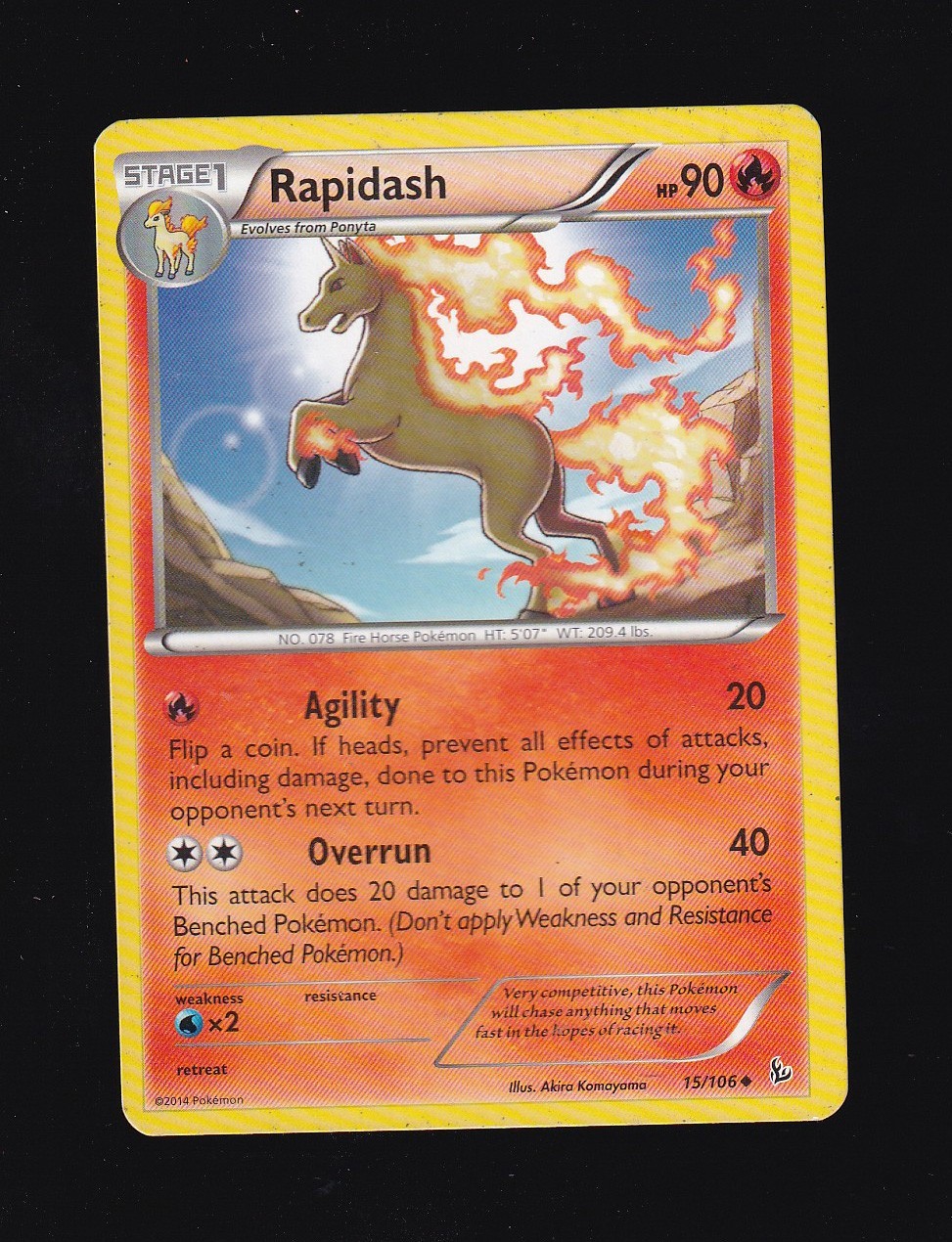 2014 Pokemon TCG Rapidash 15/106