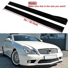 78.7" Auto Seitenschweller Schweller Sideskirts Schwarz Glanz für Benz CLS W219