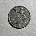 1876 San Francisco $1 US Trade Dollar Silver Coin, Circulated, Business Strike