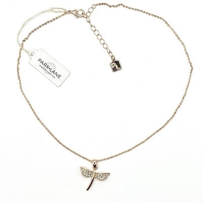Park Lane Dragonfly Pendant Illuminate Rose Gold Tone Crystals Necklace Chain
