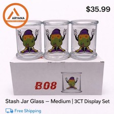 Stash Jar Glass   Medium  3CT Display Set  Multi uses  FREE SHIPPING
