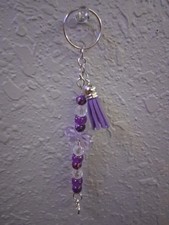 Cute Purple, Clear, and Silver Keychain