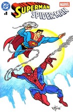 DC/Marvel Superman Spider-Man #1 Sketch Cover By Nick Justus