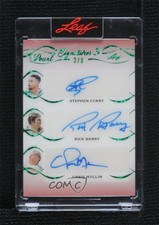2021 Leaf Pearl Green Sparkle 2/8 Stephen Curry Rick Barry #P3-1 Auto HOF 07o4
